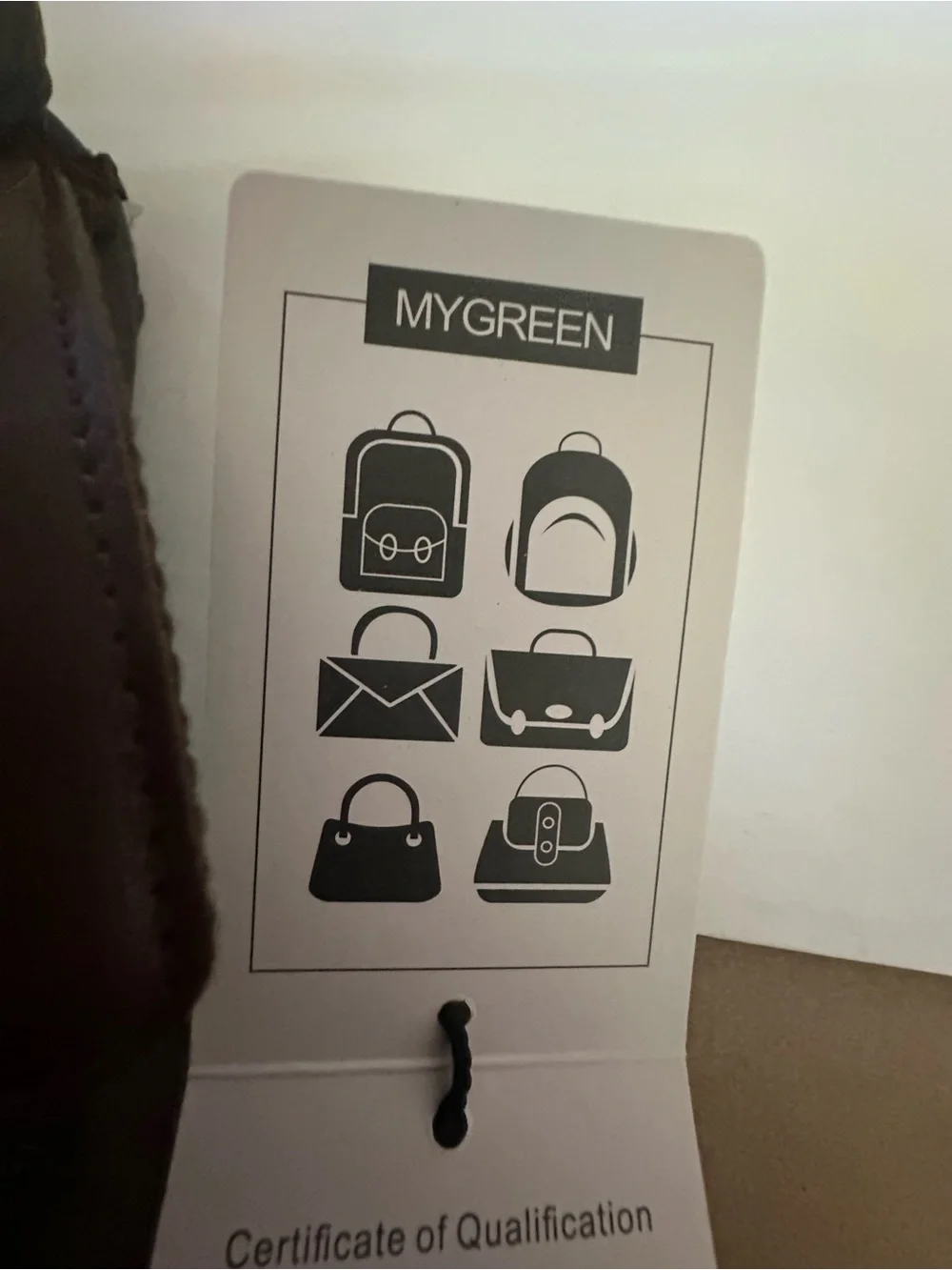 NEW MYGREEN Brown Backpack Zip & Buckle Closure, Leather Trim, Adjustable Strap